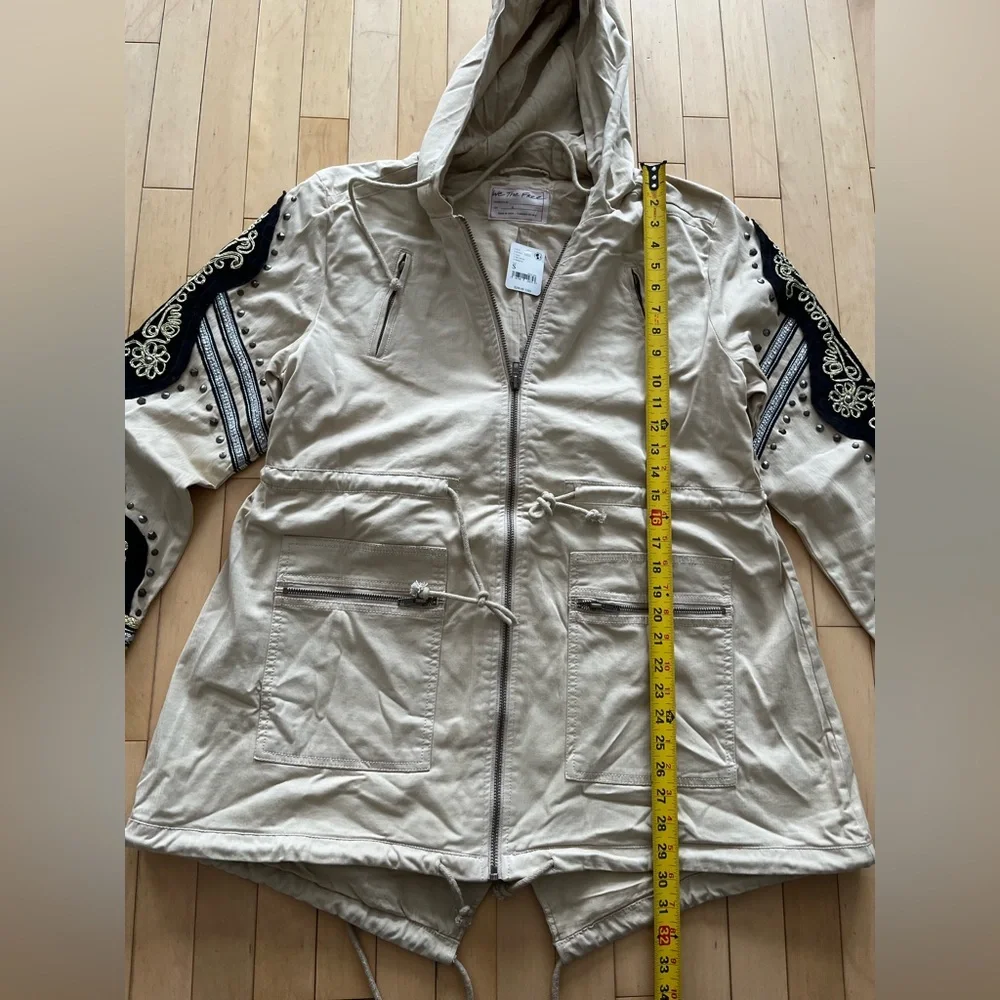 Free People Golden Quills Military Parka with Embroidered Sleeves - Picture 10 of 16